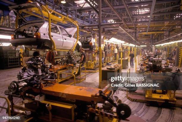 Skoda plant in Mlada Bolelav in February 1990 in Mlada Boleslav, Czech Republic.