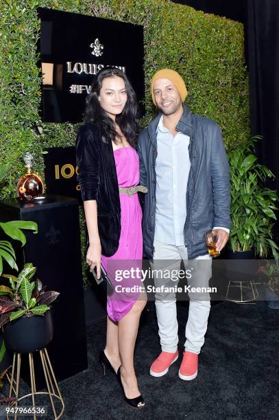 Florence Faivre and Kier Dillon attend LOUIS XIII Cognac Presents "100 Years" - The Song We'll Only Hear #IfWeCare - by Pharrell Williams at Goya...