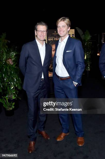 Philippe Farnier and Steele Cooper attend LOUIS XIII Cognac Presents "100 Years" - The Song We'll Only Hear #IfWeCare - by Pharrell Williams at Goya...
