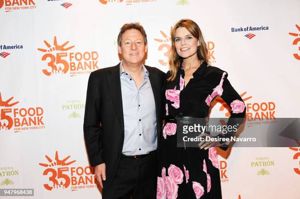 Michael Feldman and Savannah Guthrie attend the 2018 Food Bank For New York City's Can Do Awards Dinner at Cipriani Wall Street on April 17, 2018 in...