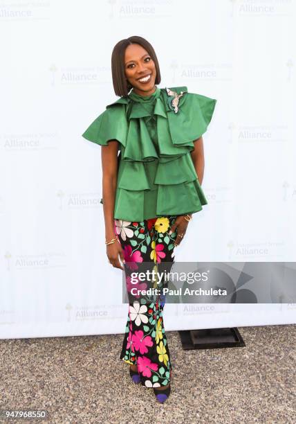 Actress Yvonne Orji attends the Independent School Alliance For Minority Affairs annual Impact Awards dinner at The Broad Stage on April 17, 2018 in...