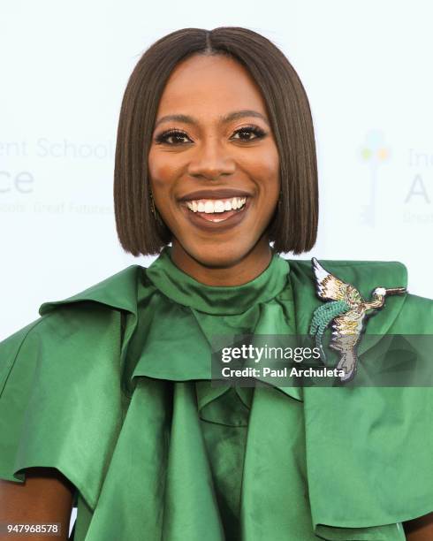 Actress Yvonne Orji attends the Independent School Alliance For Minority Affairs annual Impact Awards dinner at The Broad Stage on April 17, 2018 in...