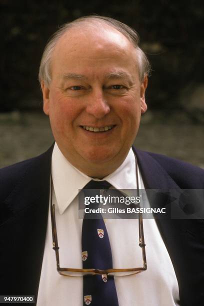 Jean-Michel Charlier scenariste de bande dessinee en mars 1988 en Belgique.