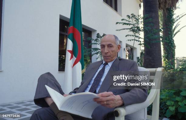 Mohamed Boudiaf, president du Haut Comite d'Etat, en charge provisoire des pouvoirs de chef de l'Etat algerien le 11 mai 1992 a Alger, Algerie.