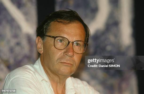 Gerard Lindeperg a l'universite d'ete du Parti socialiste le 1 septembre 1991 a Ramatuelle, France.