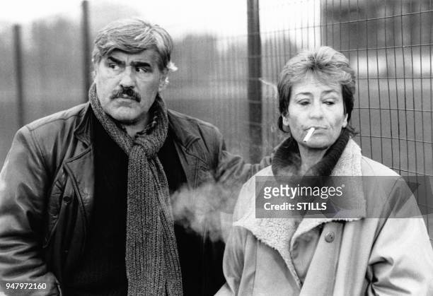 Serie televisee italienne 'Olga et son fils' avec Annie Girardot et Mario Adorf en 1985.