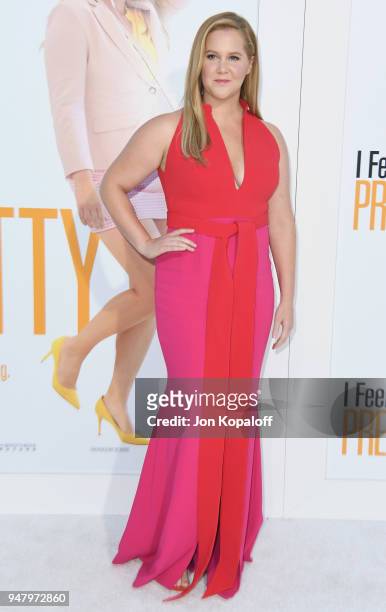 Amy Schumer attends the premiere of STX Films' "I Feel Pretty" at Westwood Village Theatre on April 17, 2018 in Westwood, California.