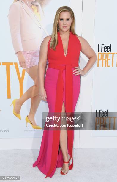 Amy Schumer attends the premiere of STX Films' "I Feel Pretty" at Westwood Village Theatre on April 17, 2018 in Westwood, California.