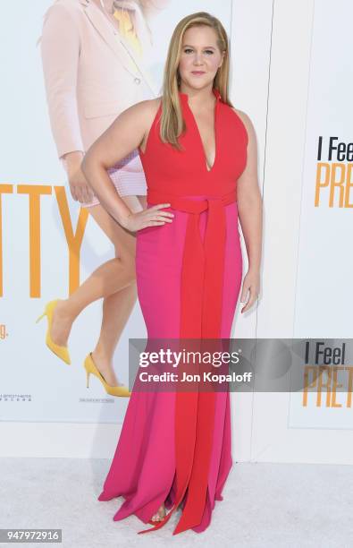 Amy Schumer attends the premiere of STX Films' "I Feel Pretty" at Westwood Village Theatre on April 17, 2018 in Westwood, California.