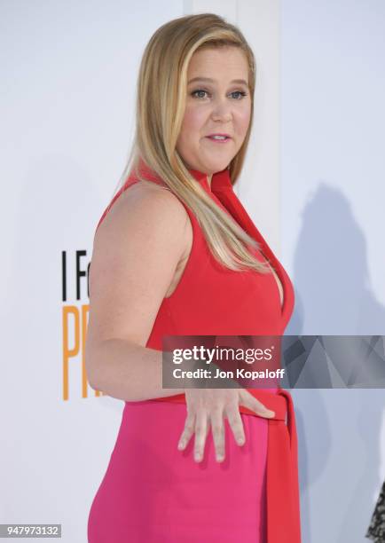 Amy Schumer attends the premiere of STX Films' "I Feel Pretty" at Westwood Village Theatre on April 17, 2018 in Westwood, California.