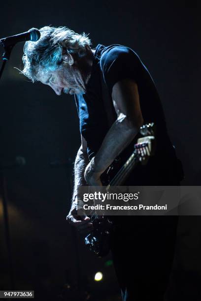 Roger Waters performs on stage at Mediolanum Forum on April 17, 2018 in Milan, Italy.