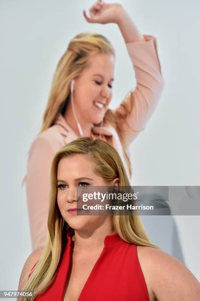 Amy Schumer atttends the Premiere Of STX Films' "I Feel Pretty" at Westwood Village Theatre on April 17, 2018 in Westwood, California.