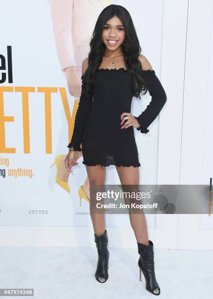 Teala Dunn attends the premiere of STX Films' "I Feel Pretty" at Westwood Village Theatre on April 17, 2018 in Westwood, California.