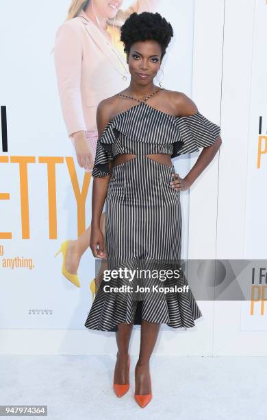 Sasheer Zamata attends the premiere of STX Films' "I Feel Pretty" at Westwood Village Theatre on April 17, 2018 in Westwood, California.