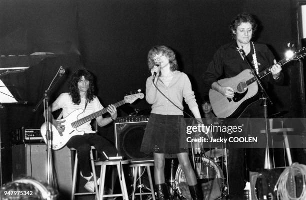 Elisabeth Depardieu et François Bernheim en concert à Bobino le 3 mars 1982 à Paris, France.