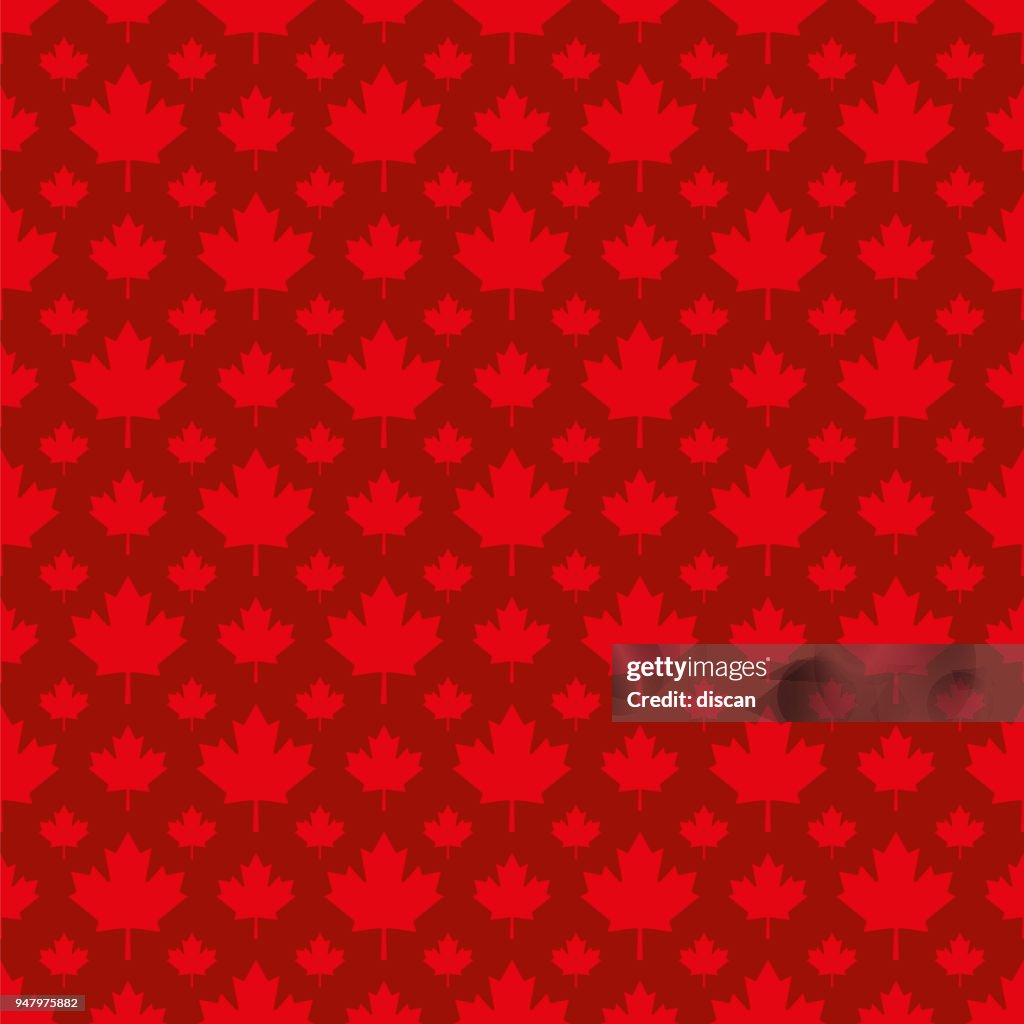 Canadian maple leaf symbol seamless pattern - Illustration