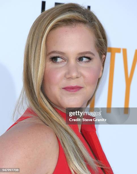 Amy Schumer arrives at the Premiere Of STX Films' "I Feel Pretty" at Westwood Village Theatre on April 17, 2018 in Westwood, California.