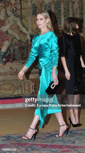 Helen Svedin attends the reception offered by Portugal president Marcelo Rebelo de Sousa to King Felipe of Spain and Queen Letizia of Spain at El...