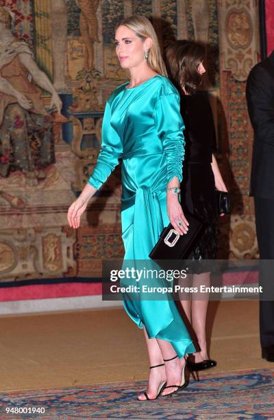 Helen Svedin attends the reception offered by Portugal president Marcelo Rebelo de Sousa to King Felipe of Spain and Queen Letizia of Spain at El...