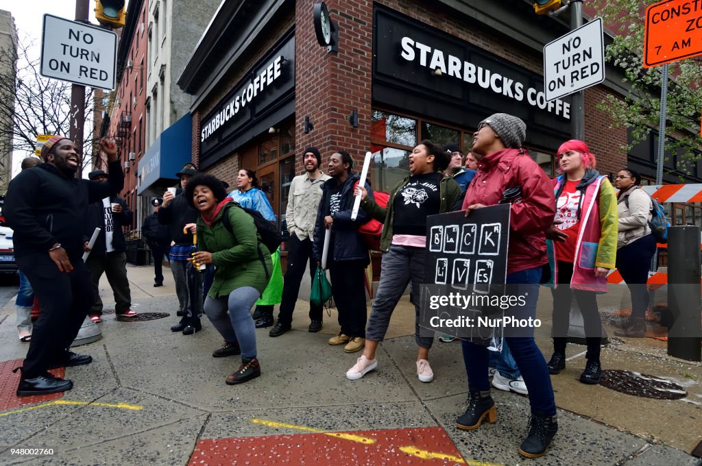 Ongoing Anti-Racism Protest at Starbucks in Philadelphia, PA