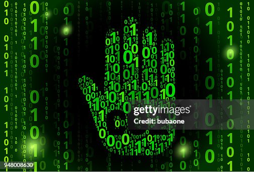 CO2 Handprint Binary Code Vector Pattern Background CO2 Handprint Binary Code Vector Pattern Background