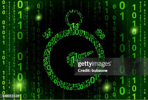 Stop Watch Binary Code Vector Pattern Background Stop Watch Binary Code Vector Pattern Background