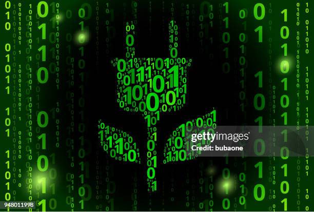green plug binary code vector pattern background - power point background vector stock illustrations