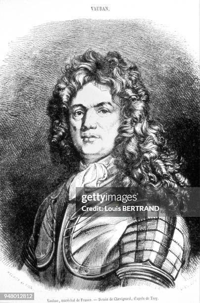 Portrait of Sebastien Le Preste de VAUBAN , the Marshall of France, named the General Commissioner of Fortifications by LOUIS XIV in 1678. He created...