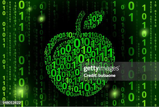 Apple Binary Code Vector Pattern Background High-Res Vector Graphic ...