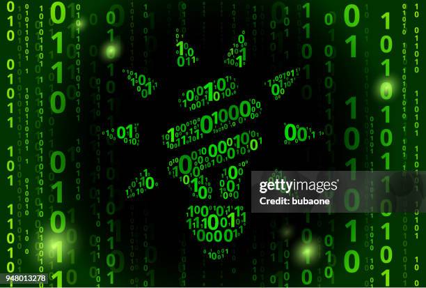 fluorescent light bulb binary code vector pattern background - binary code green stock illustrations