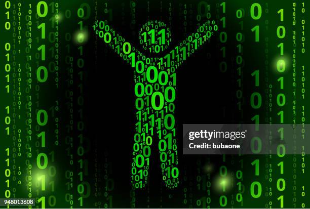 stretching binary code vector pattern background - virtual exercise stock illustrations