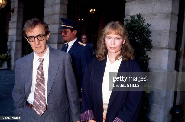 Woody Allen et Mia Farrow à Paris, circa 1980 à Paris, France.