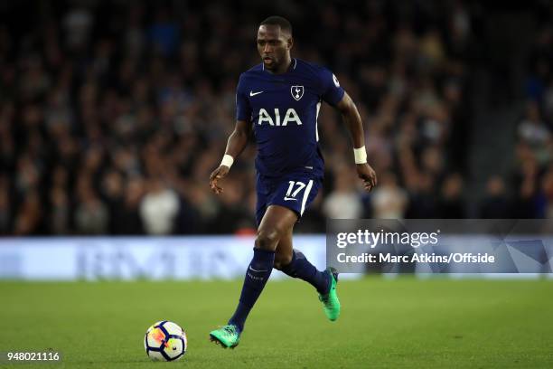Moussa Sissoko of Tottenham Hotspur during the Premier League match between Brighton and Hove Albion and Tottenham Hotspur at Amex Stadium on April...