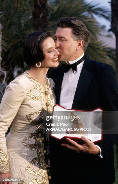Isabella Rossellini and David Lynch awarded for his movie "Wild at heart".