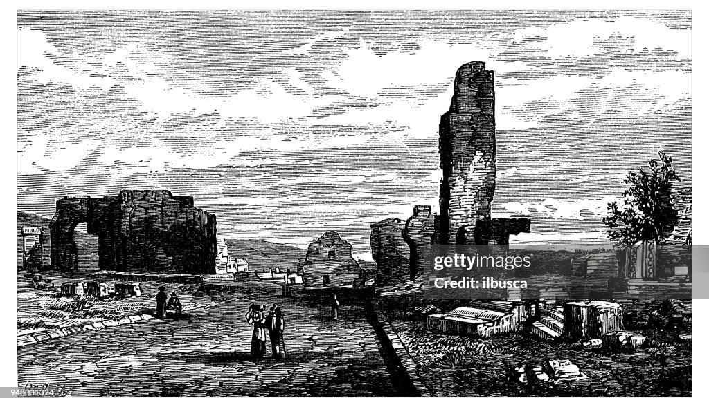 Antique engraving illustration: Appian Way