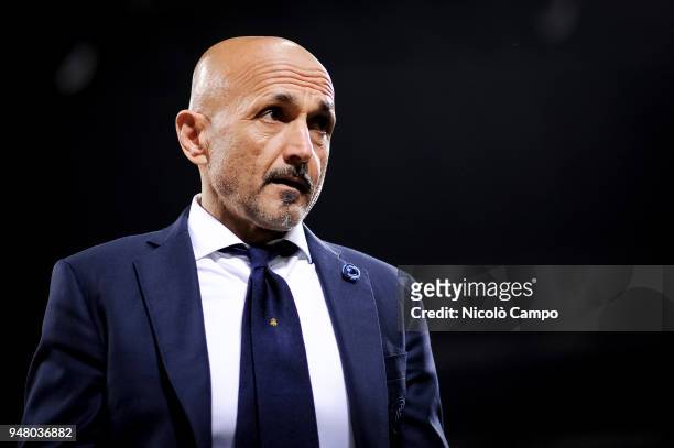 Luciano Spalletti, head coach of FC Internazionale, looks on prior to the Serie A football match between FC Internazionale and Cagliari Calcio. FC...