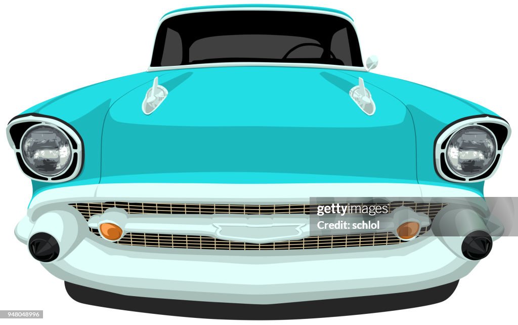 1957 Classic American Car - Front View