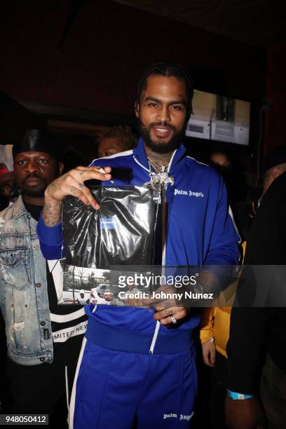 Dave East attends Pretty Lou's Charity Concert at Irving Plaza on April 17, 2018 in New York City.