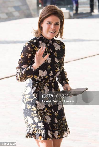 Princess Eugenie of York attends a reception with delegates from the Commonwealth Youth Forum as part of Commonwealth Heads of Government Meeting at...