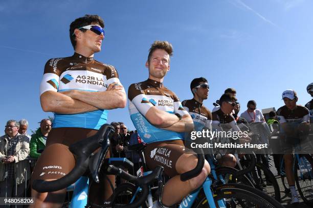 Start / Mathias Frank of Switzerland and Team AG2R La Mondiale / Jan Bakelants of Belgium and Team AG2R La Mondiale / during the 82nd La Fleche...