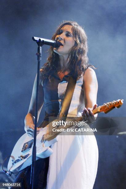 French singer Zazie performing live.