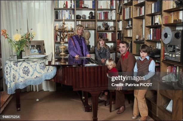 Charles Aznavour and family .