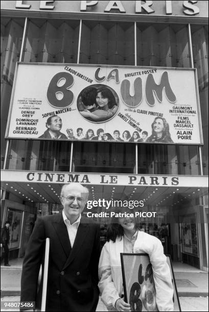 Sophie Marceau et Vladimir Cosma à la sortie du film "La Boum " de claude Pinoteau.