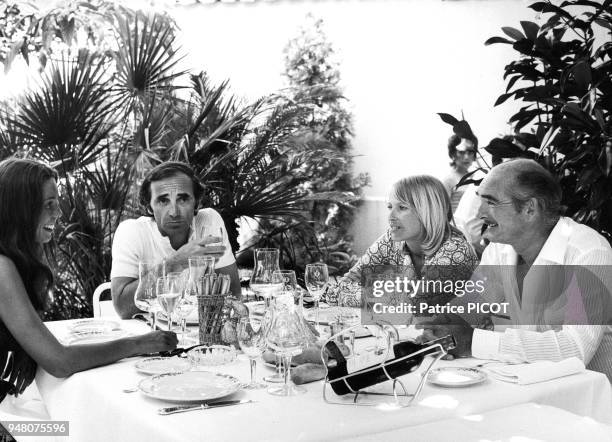 Charles Aznavour and Ulla, red cross bal in Monaco.