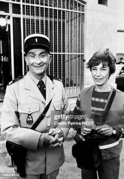 Louis de Funes and wife.