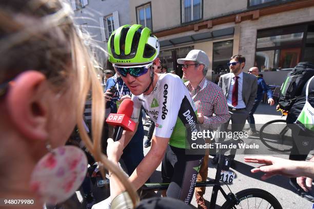 Arrival / Ben O Connor of Australia and Team Dimension Data / Celebration / during the 42nd Tour of the Alps 2018, Stage 3 a 138,3km stage from...