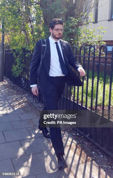 Fund manager Davide Buccheri Outside Hendon Magistrates Court where he is accused of carrying out &quot;a calculated and malicious&quot; harassment...