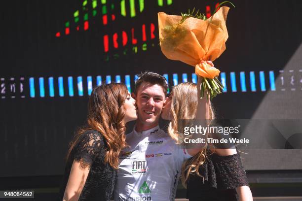Podium / Ben O'Connor of Australia and Team Dimension Data White Best Young Rider Jersey / / Celebration / during the 42nd Tour of the Alps 2018,...