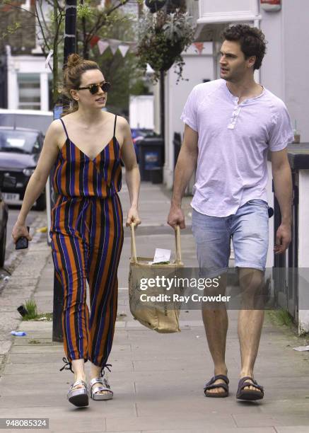 Daisy Ridley seen with rumoured boyfriend Tom Bateman shopping in Primrose Hill on April 18, 2018 in London, England