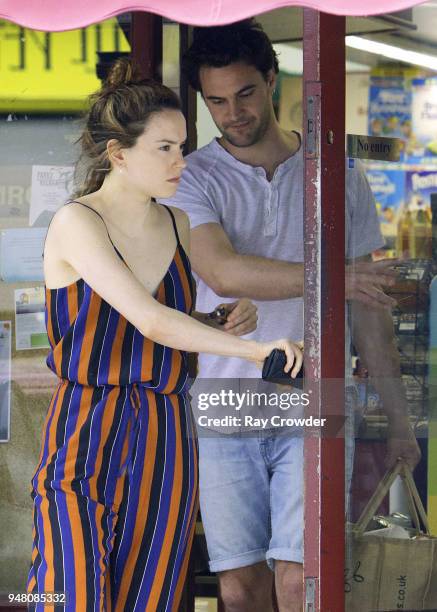 Daisy Ridley seen with rumoured boyfriend Tom Bateman shopping in Primrose Hill on April 18, 2018 in London, England